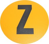 Magazijn vloersticker   -  Ø 19 cm   -  geel / zwart   -  Letter Z