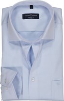 CASA MODA comfort fit overhemd - lichtblauw twill - Strijkvrij - Boordmaat: 45