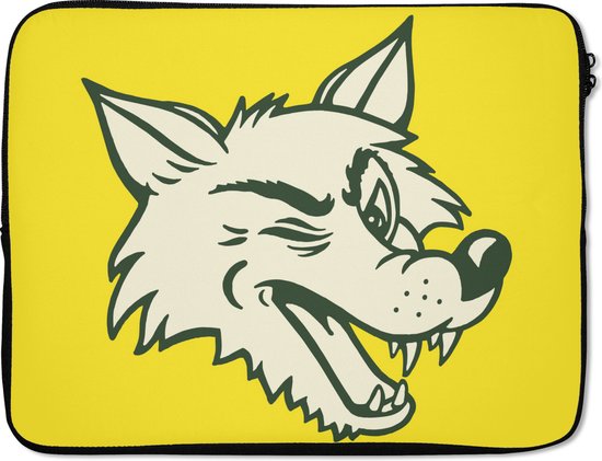 Housse pour ordinateur portable 17 pouces 41x32 cm - Illustration de loups - Housse pour Macbook & Laptop Une illustration d'une tête de loup clignotant - Housse pour ordinateur portable avec photo