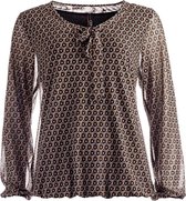 NED Blouse Dina Double Ls Black Bee Mesh 21w1 Fc088 01 Black 900 Dames Maat - M