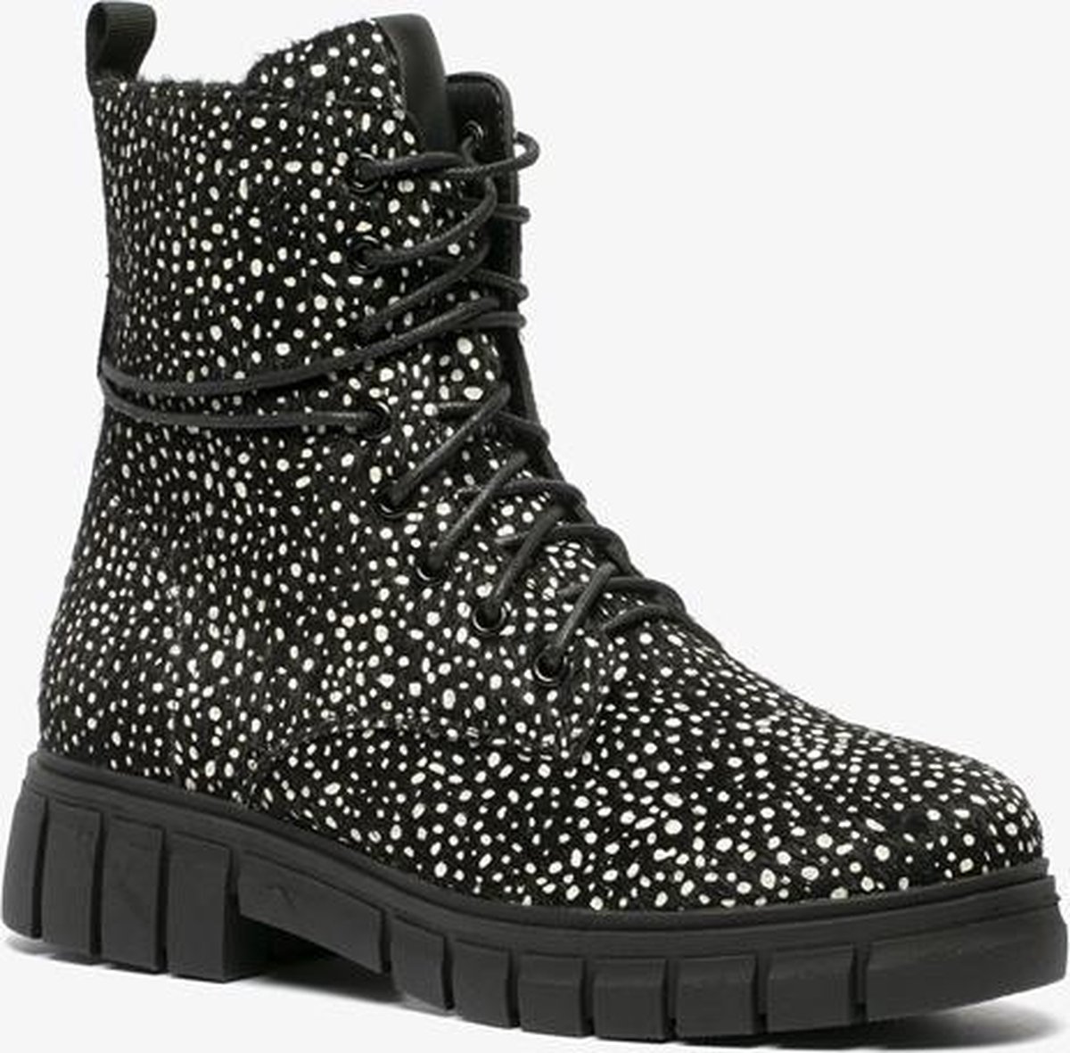 Blue Box dames veterboots - Zwart - Maat 37