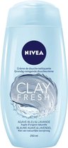 NIVEA Clay Fresh - Blue Agave & Lavender 250ml - Voordeelverpakking 6 stuks