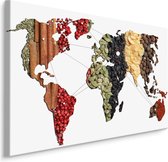 Schilderij - Wereld in specerijen, multi-gekleurd, Scherp geprijsde wanddecoratie