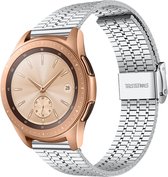 Stalen Smartwatch bandje - Geschikt voor Strap-it Samsung Galaxy Watch 42mm roestvrij stalen band - zilver - Strap-it Horlogeband / Polsband / Armband