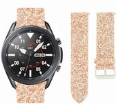 Leren glitter bandje - geschikt voor Samsung Galaxy Watch 3 45mm / Galaxy Watch 1 46mm / Gear S3 Classic & Frontier - rosé goud