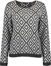 Blue Seven dames trui antraciet print - maat 48