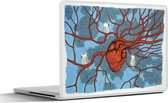 Laptop sticker - 10.1 inch - Abstracte illustratie van anatomisch correct hart - 25x18cm - Laptopstickers - Laptop skin - Cover
