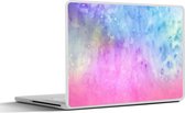 Laptop sticker - 10.1 inch - Waterverf - Roze - Blauw - Geel - 25x18cm - Laptopstickers - Laptop skin - Cover