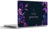 Laptop sticker - 12.3 inch - Quotes - Oma - I love Grandma - Spreuken - 30x22cm - Laptopstickers - Laptop skin - Cover