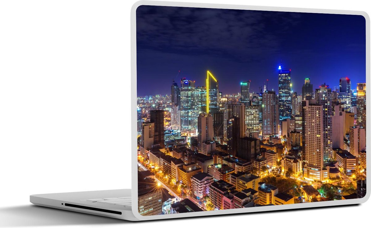 Afbeelding van product SleevesAndCases  Laptop sticker - 14 inch - afbeelding van Manila in de nacht