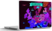 Laptop sticker - 12.3 inch - Kaart - Europa - Architectuur - 30x22cm - Laptopstickers - Laptop skin - Cover