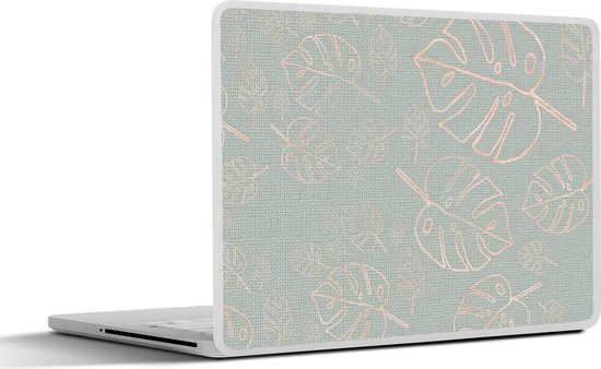 Laptop sticker - 14 inch - Patronen - Luxe - Blauw - Roze - 32x5x23x5cm - Laptopstickers - Laptop skin - Cover