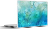 Laptop sticker - 17.3 inch - Waterverf - Blauw - Groen - Tint - 40x30cm - Laptopstickers - Laptop skin - Cover