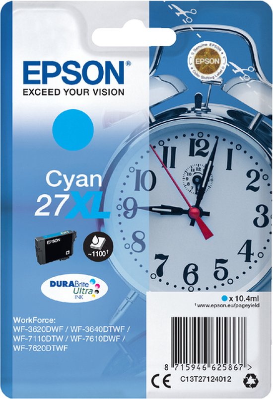 Epson Alarm clock Cartouche "Réveil" 27XL - Encre DURABrite Ultra C