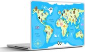 Laptop sticker - 10.1 inch - Wereldkaart - Kind - Dieren - Atlas - Jongens - Meisjes