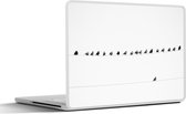 Laptop sticker - 11.6 inch - Zwart-wit afbeelding van vogels op een rij - 30x21cm - Laptopstickers - Laptop skin - Cover