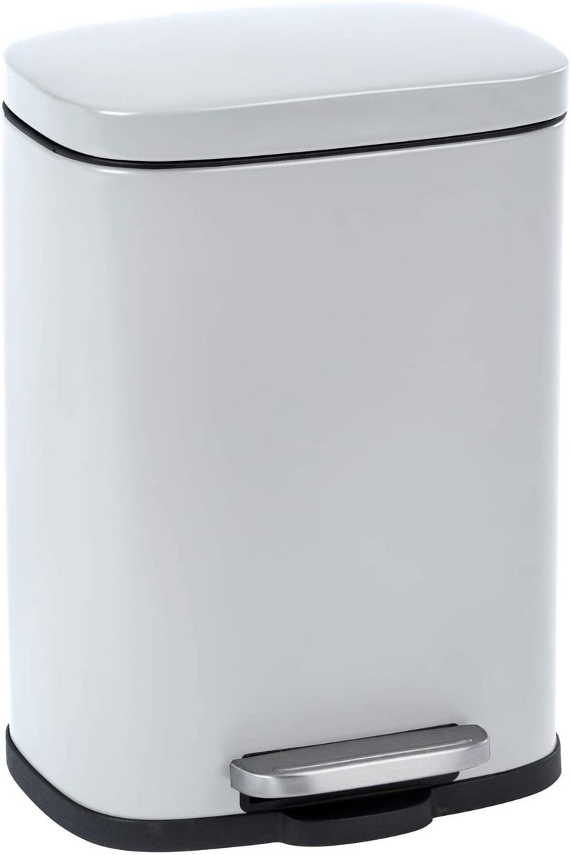 Wenko Pedaalemmer Leno Easy-close 5 Liter 29,5 Cm Staal Wit
