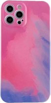 iPhone XS Back Cover Hoesje met Patroon - TPU - Siliconen - Backcover - Apple iPhone XS - Roze / Paars