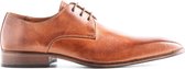 Travelin Heathrow Leather - Nette Leren Veterschoenen - Cognac - Maat 43