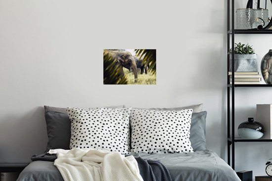 Stickers Stickers muraux - Éléphant - Nature - Feuilles - 30x20 cm - Film adhésif