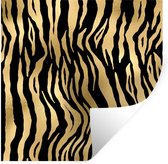 Muurstickers - Sticker Folie - Patronen - Zebra - Goud - 100x100 cm - Plakfolie - Muurstickers Kinderkamer - Zelfklevend Behang XXL - Zelfklevend behangpapier - Stickerfolie