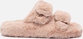 Colors of California Pantoffels Furry two bands roze - Maat 39