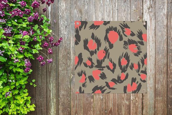 Tissu de Jardin Motifs - Imprimé Panthère - Rose - Taupe - 100x100 cm