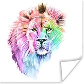 Affiche Lions - dessin - Couleurs - 75x75 cm