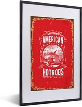 Fotolijst incl. Poster - Vintage - Auto - Amerika - 40x60 cm - Posterlijst