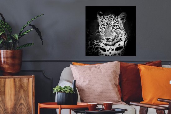 Affiche Panthère - Zwart - Wit - 50x50 cm