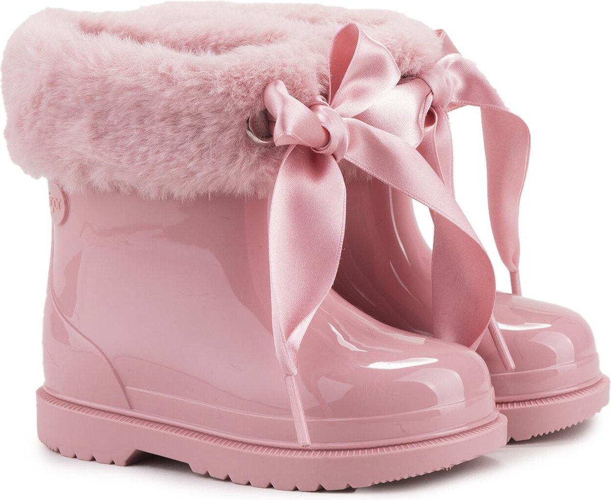 Igor - Regenlaarzen voor meisje - Bimbi Soft hoogglans met strik - Roze - maat 26EU
