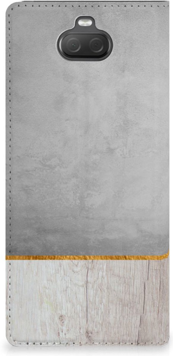 Sony Xperia 10 Plus Book Wallet Case Wood Concrete