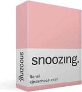 Snoozing - Flanel - Kinderhoeslaken - Ledikant - 60x120 cm - Roze