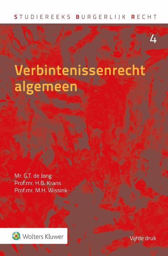 Boek: Verbintenissenrecht algemeen, geschreven door G.T. de Jong