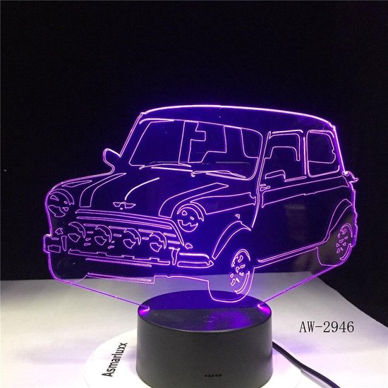 3D Led Lamp Cool SUV Auto Voertuig Vorm 3D Lamp 7 Kleuren Veranderen LED  Nachtlamp