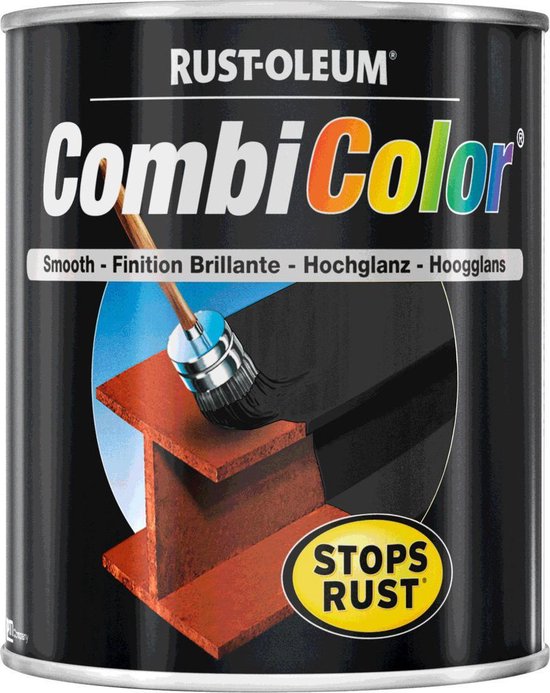 Rust Color Combi Rust-Oleum Combi Color Zijdeglans - Zwart 750 ml | bol