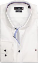 Tommy Hilfiger Classic slim fit overhemd - wit (contrast) - Strijkvriendelijk - Boordmaat: 39