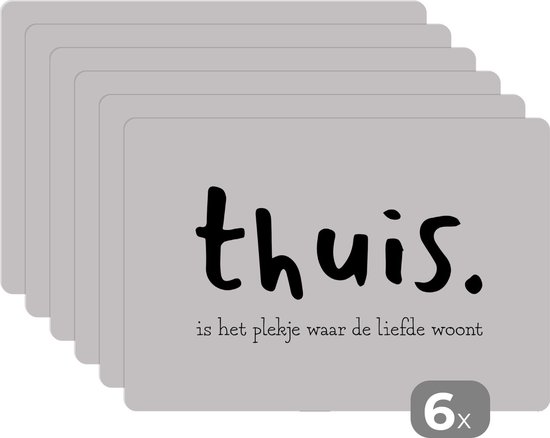 Set de table - Amour - Maison - Proverbes - 45x30 cm - 6 pièces