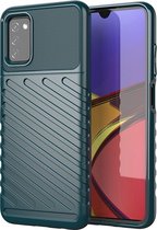 Samsung Galaxy A03s Hoesje - Mobigear - Groove Serie - TPU Backcover - Groen - Hoesje Geschikt Voor Samsung Galaxy A03s