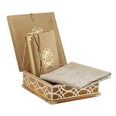 Luxe box met plex, Koran, Gebedskleed en Tasbih Goud
