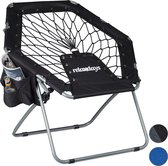 Relaxdays 1x bungee stoel WEBSTER - elastische vering - Bungee chair - vouwbaar zwart