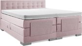 Boxspring Elektrische  Plint 140x200 Compleet Oudroze Knopen