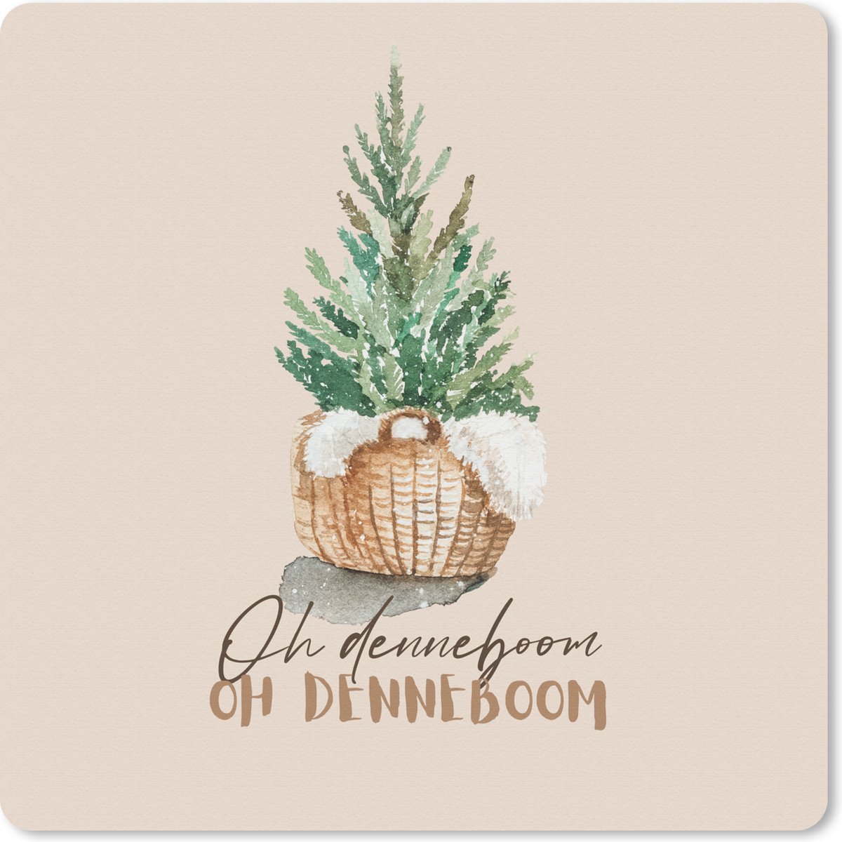 Muismat 20x20 cm - Mousepad Kerst - Quotes - Oh denneboom oh denneboom - Spreuken - Muismatten