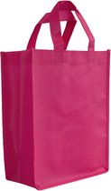 Shopper Bag - 10 stuks - Roze - 24 x 30 x 10 - Non Woven - Shopper tas