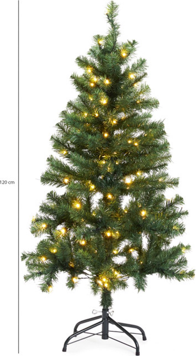 Lifa Living - Kunstkerstboom - Met Verlichting - 120 LED Lampjes - 120 cm - Aanloopsnoer 5 meter - Groen