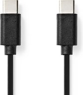 USB-Kabel | USB 2.0 | USB-C™ Male | USB-C™ Male | 480 Mbps | Vernikkeld | 1.00 m | Rond | PVC | Zwart | Polybag