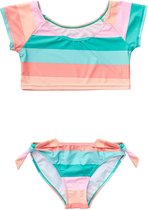 Snapper Rock - UV Rash Top voor meisjes - Crop - Korte mouw - Sunset Stripe - maat 170-176cm
