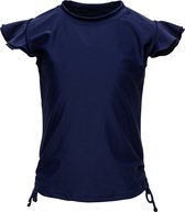 Snapper Rock - UV Rash Top voor meisjes - Fluttermouw - Donkerblauw - maat 98-104cm