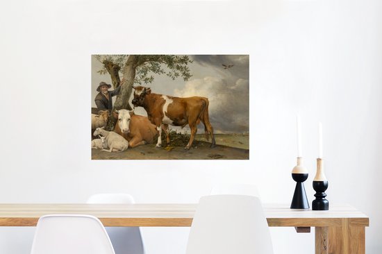 Poster De stier - Schilderij van Paulus Potter - 80x60 cm