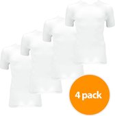 Apollo Bamboo T-shirts heren Basic Wit - 4 Witte Bamboe t-shirts met V-neck - Maat L
